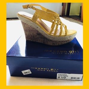 Steve Madden yellow wedge great for maxi dress